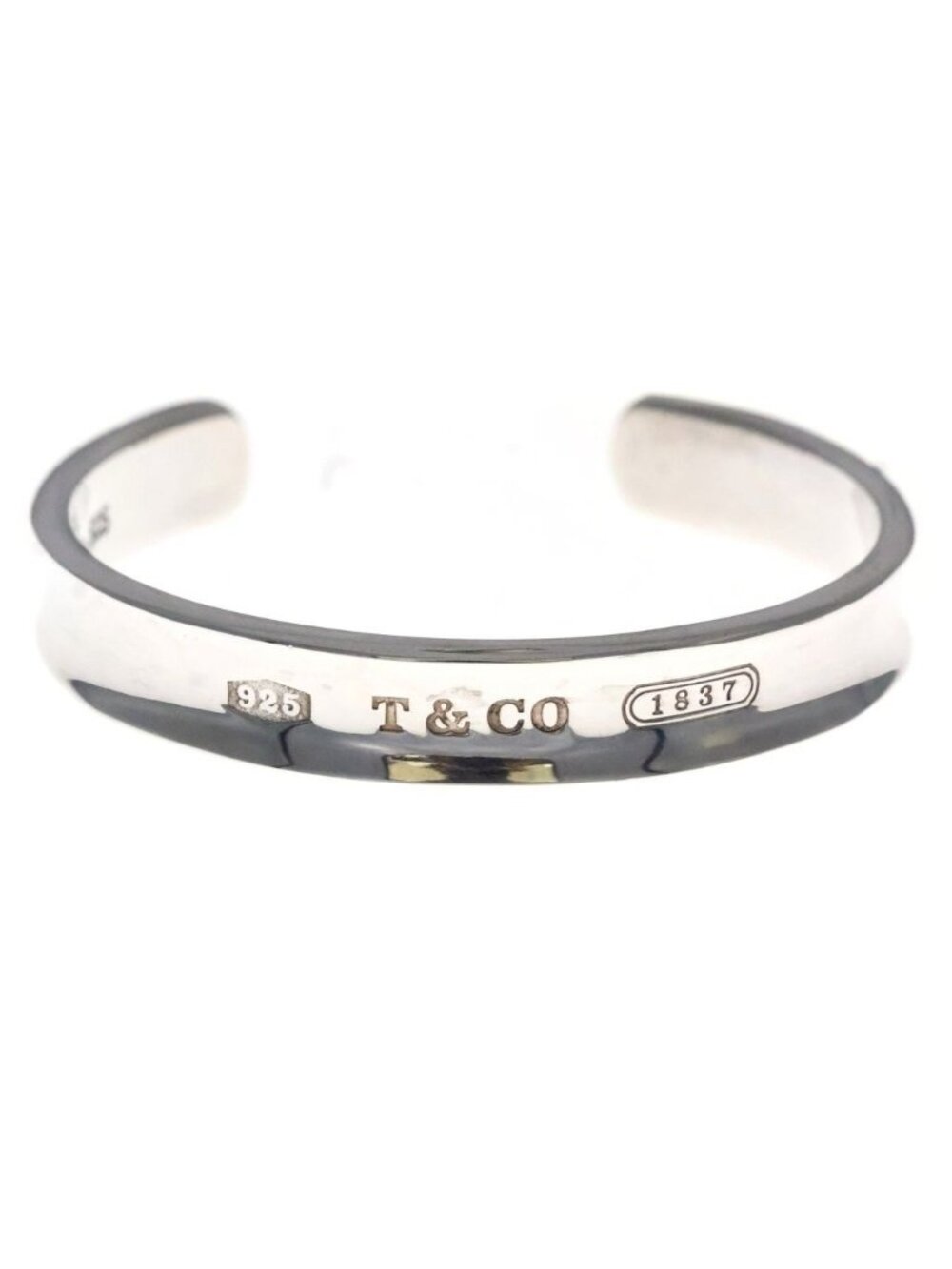 Tiffany & Co 1837 Narrow Cuff Bangle Bracelet Silver